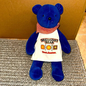 1984 VTG RARE Aunt Jemima Breakfast Bear Blue Plush Collectible Stuff Animal